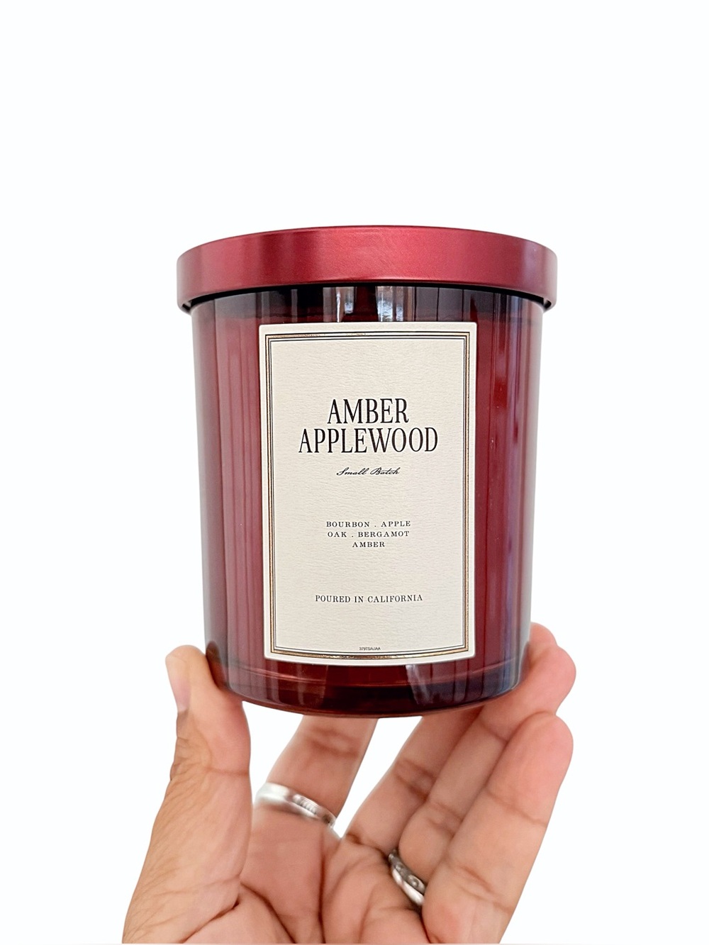 Leoben Company Amber Applewood Luxury Scented Candle - Red